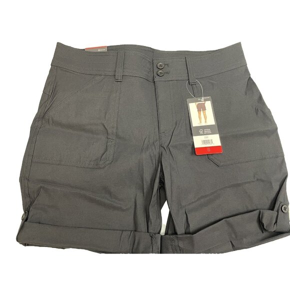 Eddie Bauer Ladies' Cargo Shorts Black Size 8 Pocket With Zipper Lightweight - Picture 2 of 14